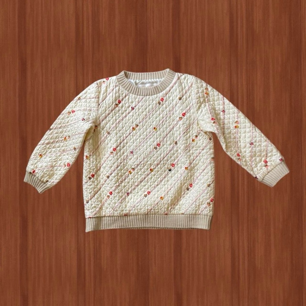 Lauren Moffatt Quilted Silk Sweater - Size S
